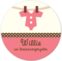 Buttons met naam model "kraam", 4 stuks