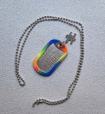 Dogtag autisme RVS met bedel