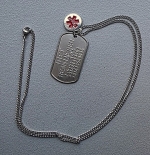 Dogtag Niet Reanimeren RVS incl. medische bedel 