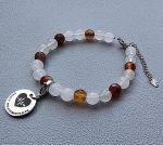 Niet reanimeren armband  edelsteen 8mm met bedel op uw maat gemaakt 