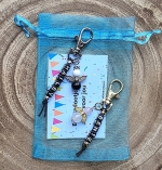 Sleutelhanger geluksengeltje edelsteen met naam diverse uitvoeringen