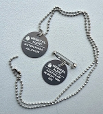 Medische ketting of speld medical alert 2-zijde gravure  