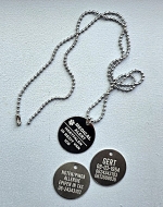 Medische ketting Medical alert penning RVS 2-zijde gravure incl. nikkelvrije ketting  