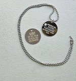 Medische ketting Medical alert penning RVS 2-zijde gravure incl. nikkelvrije ketting  