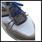 Shoe tag geponst RVS 6 regels