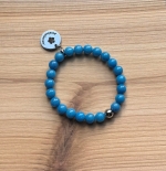 Alzheimer of dementie armband 8 mm edelsteen met bedel op uw maat gemaakt