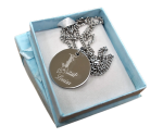 Ketting gegraveerd monogram RVS met naam model penning