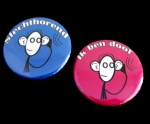 Button doof of slechthorend aapje set kleine buttons 2 stuks