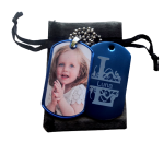 Dogtag met foto en gegraveerd monogram