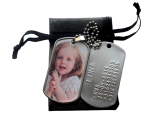 Dogtag met foto naam in groot lettertype