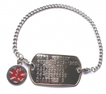 Armband SOS dogtag RVS geponst en gegraveerd