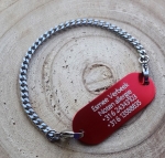 Armband gegraveerd aluminium rvs schakel