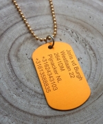 Dogtag gegraveerd aluminium aanbieding