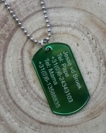 Dogtag gegraveerd aluminium diverse kleuren