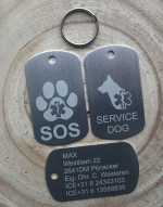 Dogtag service dog 2-zijde gravure 