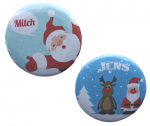 Buttons met naam model Kerst per stuk 5cm