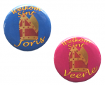 Buttons met naam model mijter of pet per stuk 5cm