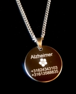 Alzheimer of dementie penning RVS met twee telefoonnummers