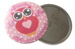 button met spiegel 7,5 cm per stuk diverse designs