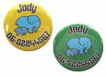 Buttons met naam model  "Olifant", per stuk 5cm 