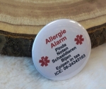 Button allergie alarm veel tekst 5cm of 7,5cm