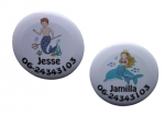 Buttons met naam model  "zeemeermin", per stuk 5cm 