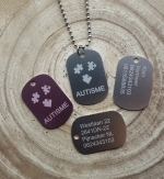 Dogtag Autisme mini aluminium gegraveerd