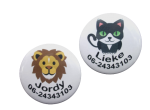 Buttons met naam model  "dieren", per stuk 5cm