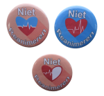 Button niet reanimeren 1 stuk 5cm pastel kleuren