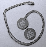 Ketting alzheimer of dementie penning RVS 2-zijde gravure RVS ketting 