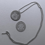 SOS ketting kinderen penning RVS 2-zijde gravure diverse afbeeldingen RVS