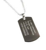 Dogtag RVS zilver 1 of 2 zijde gravure