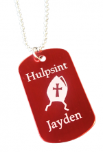 Ketting gegraveerd met hulppiet of hulpsint en je naam diverse kleuren