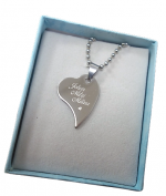 Naamketting hart met namen RVS ketting