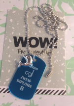 Ketting dogtag gegraveerd met naam en zwemdiploma 