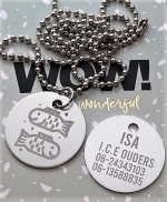 Ketting sterrenbeeld penning 2-zijde gravure aluminium