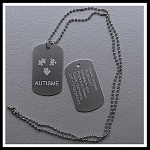 Dogtag Autisme 2-zijde gravure aluminium hoogglans