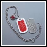 Dogtag met medische sticker en bedel