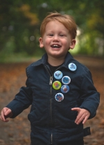 Button met naam halloween diverse designs per stuk 3,8cm