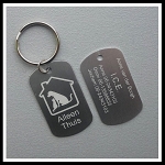 Dogtag alleen thuis 2-zijde gravure
