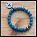 Alzheimer of dementie armband 8 mm edelsteen met bedel op uw maat gemaakt