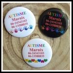 Button autisme diverse designs eigen tekst 5cm of 7,5 cm per stuk 