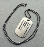 Dogtag gegraveerd aluminium 1-2 zijde gravure