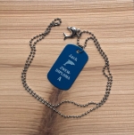 Ketting dogtag gegraveerd met naam en zwemdiploma 