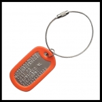 Dogtag sleutelhanger sleutelkabel roestvaststaal met gratis silencer