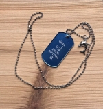 Ketting dogtag gegraveerd met naam en zwemdiploma A, B of C zwemmertje
