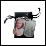 Dogtag met foto naam in groot lettertype