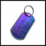 Dogtag RVS diverse kleuren incl. RVS sleutelring en gratis silencer