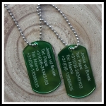 Dogtags gegraveerd aluminium diverse kleuren 