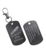 Sleutelhanger epipen 2-zijde gravure aluminium hoogglans